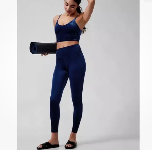 Athleta Elation Blue Velvet Tight Leggings - Picture 1 of 13